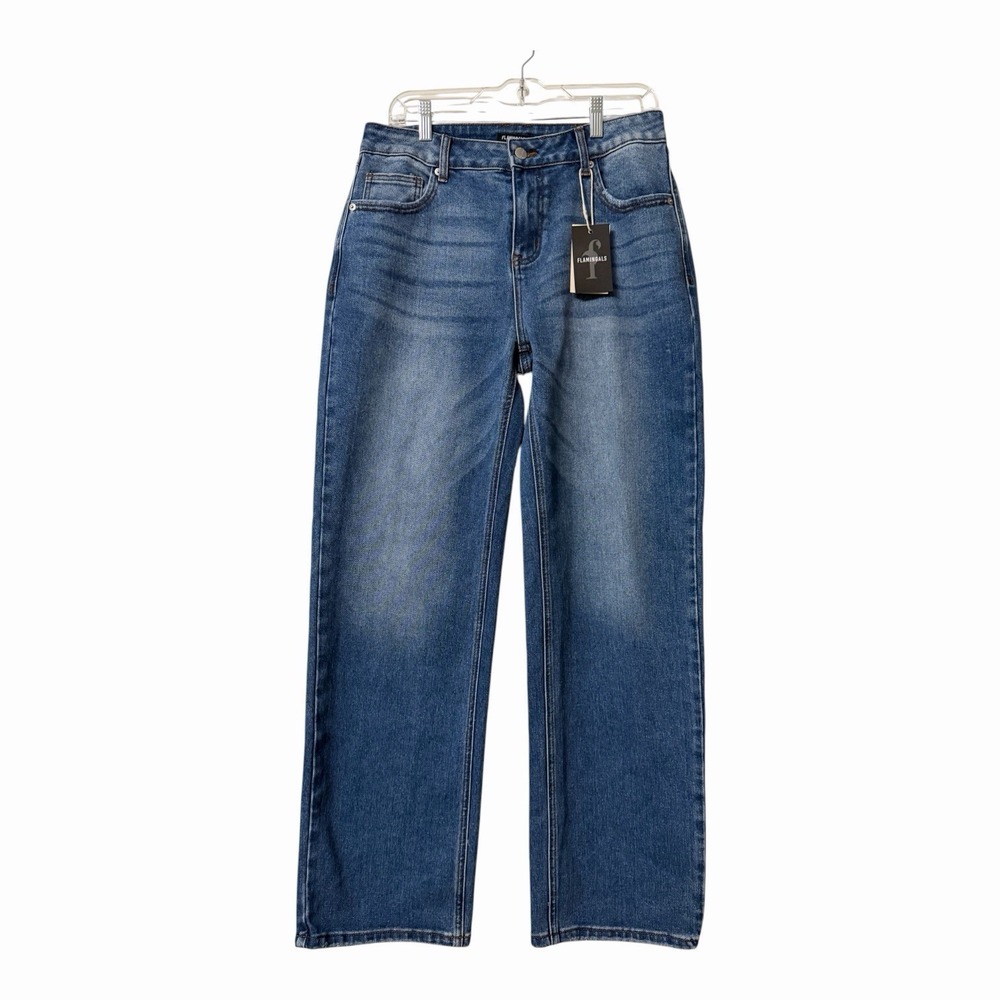 Flamingals High Rise Wide Leg Jeans Women's Large NWT